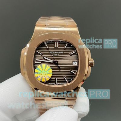 PDF Factory Patek Philippe Nautilus 5711 Brown Dial Rose Gold Swiss Copy Watch 